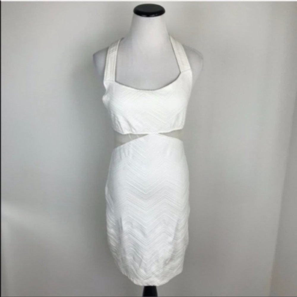 Free People Bodycon White Mesh Detail Knit Dress M